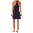 thumbnail image 3 of INSPIRE CHIC Women's Nightgown Chemise Double Shoulder Straps Knit Scalloped Lace Trim V Neck Nightwear Sleepdress M Black, 3 of 6