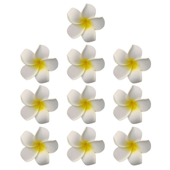 UNTERING Hairpin 10pcs Hawaiian Plumeria Flower Hair Clip Bridal Wedding Hair Accessories Party Beach Hair Pins Floral Headpiece