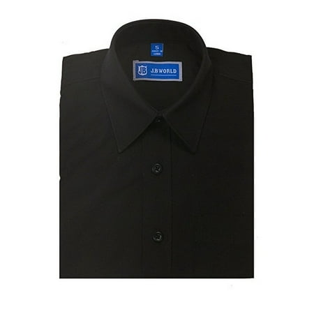 JB World Boys Black Short Sleeve Button Front Uniform Dress Shirt