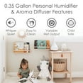 thumbnail image 2 of Crane Personal Ultrasonic Cool Mist Humidifier and Aroma Therapy Diffuser, Optional Color Changing Nightlight Included, for Home, Hotels, and Office, 0.35 Gallon – 1.5 Liter, White, 2 of 10
