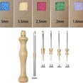 thumbnail image 2 of MesaSe 5 Sizes Embroidery Punch Needle  Wooden Handle Punch Needle Rug Hooking Tools, 2 of 13