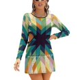 thumbnail image 1 of Winter Lights Sweetheart Knot Flared Dress Fashion Design Large Size Loose Dress Abstract Geometry Geometric Seasonal Pattern, 1 of 5