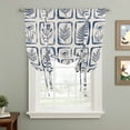 thumbnail image 2 of Vintage Floral Balloon Curtains 63 Inch Length for Living Room/Bedroom, Country Tie-dye Flowers Plants Blue Beige Rod Pocket Privacy Door Curtains Decorative Tie Up Shade for Window 52"x63", 2 of 8