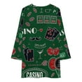 thumbnail image 3 of Casino Theme. Gambling Symbols Loose Dress Evening Dress Summer Dresses for Women Luxury Dress Long Sleeved Dress, 3 of 4