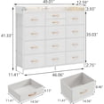thumbnail image 5 of White Dresser with Charging Station and LED Lights, Dresser for Bedroom with 13 Drawers, Dressers & Chests of Drawers for Bedroom Closet Living Room, Tall Dressers with PU Storage, 5 of 7