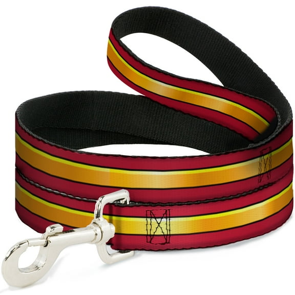 DC Comics Pet Leash, Dog Leash, The Flash Stripe Burgundy Gold, 4 Feet Long 0.5 Inch Wide