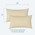 thumbnail image 2 of Outdoor/Indoor Lumbar Pillow Covers ONLY, Patio Fade Resistant Lumbar Pillow Covers, All Weather Cushion Cases for Sofa, Patio Couch Decoration, 12"x20", 2 Pack, Stripe Beige, 2 of 6