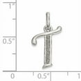 thumbnail image 2 of 925 Sterling Silver Polished Glitter Enamel Letter T Shaped Pendant, 2 of 5