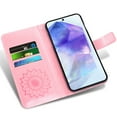 thumbnail image 5 of Asuwish Compatible with Samsung Galaxy A55 5G Wallet Phone Case and Tempered Glass Screen Protector Flip Credit Card Holder Stand Mandala Flower Cell Cover for A 55 55A A555G Women Men Pink, 5 of 8