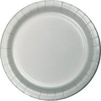 Party Central Disposable Round Dinner Party Paper Plates - 9" - Shimmering Silver - Club Pack of 240