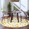 thumbnail image 5 of Yellow Sunflower Bees Round Rug 5ft Washable Circle Kitchen Rugs Non Slip Spring Summer Farmhouse Floral Large Area Rug Indoor Floor Carpet for Bedroom Living Room Home Office Dining Room Nursery, 5 of 7