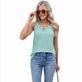 thumbnail image 2 of Chaleco Holgado de Corta con Cuello Redondo y Color Liso para Mujer, y Verano, Verde, Talla L, 2 of 10