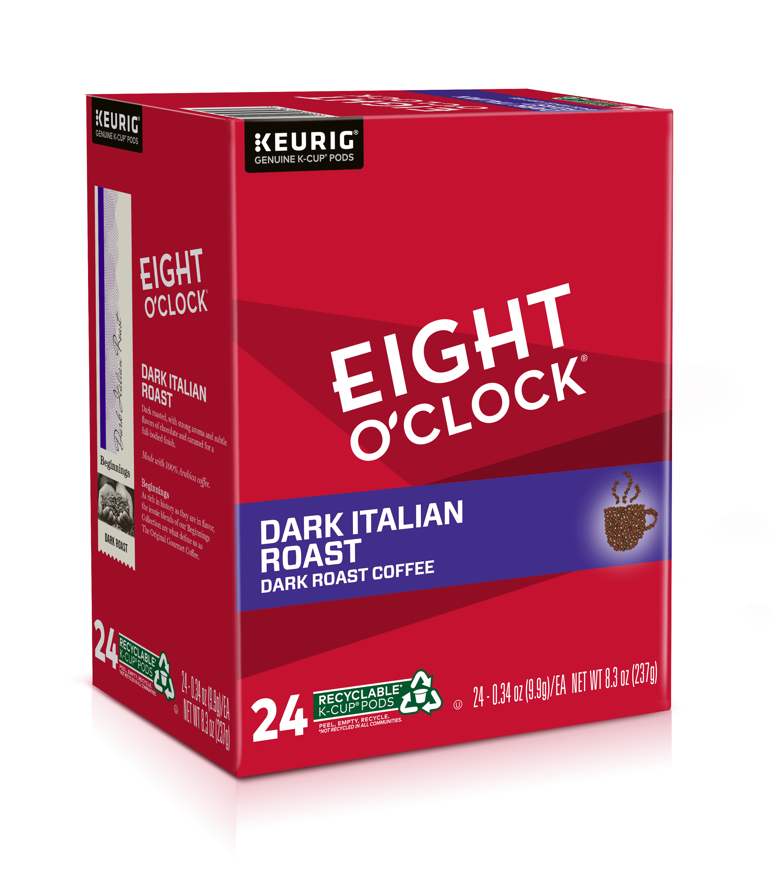Eight O'Clock Dark Italian Dark Roast K-Cup Coffee Pods, 24 Ct.