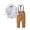 White, variant on Baby Boys' Gentleman Clothes Sets Bow Tie Shirts + Suspender Pants (Navy Blue Shirt + Khaki pants, 5-6 Years)