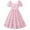 Pink, variant on WOYY Little Girls Casual Floral Dress Short Sleeve Square Neck A-Line Dress, Sizes 7-12