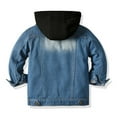 thumbnail image 5 of SGMVNU Toddler Boys Girls Jean Jacket Kids Denim Jacket Long Sleeve Button Top Coat Casual Outerwear, Y2K Jean Jackets for Spring Fall(Size 3-4 Years, nz1023_D-Black), 5 of 9