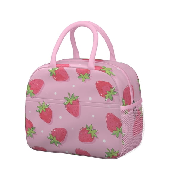 Lunch Bag Women Insulated Lunch Box Portable Large Cooler Tote for Student/Mother Group with Side Pockets for Work Office Picnic Strawberry Cute (23)-new_31