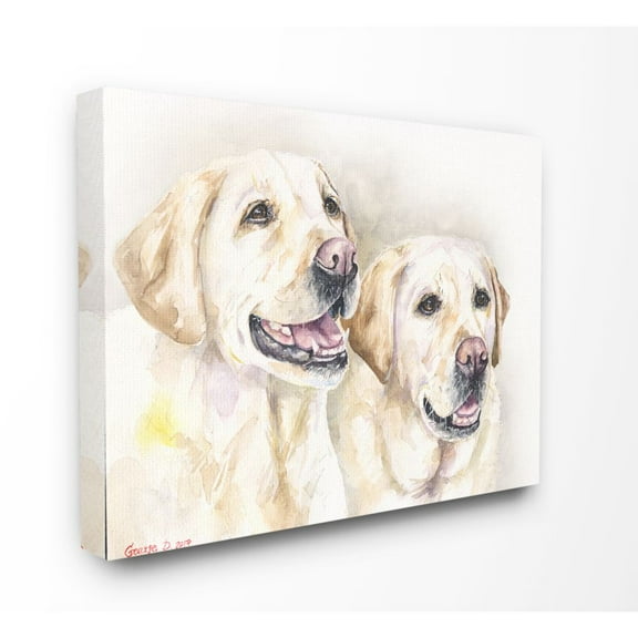 Stupell Industries Dog Friends Pet Animal Watercolor Painting Canvas Wall Art by George Dyachenko