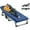 Black Bed & Blue Pad, variant on Slsy 3 in 1 Folding Camping Cots with Mattress, 5 Position Adjustable Patio Folding Lounge Chair, Perfect for Sunbathing, Camping, Pool, Beach, Patio