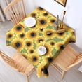 thumbnail image 2 of Green Sunflower Pattern Square Tablecloth,Waterproof Square Table Cover,Wipeable Spillproof Washable Table Cover for Home Kitchen Party Decor 42"X42"(107x107cm), 2 of 6