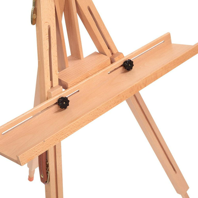 SalonMore Portable Tripod Art Easel, Beech Floor Easel Stand, for