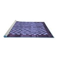 thumbnail image 2 of Ahgly Company Machine Washable Indoor Rectangle Checkered Blue Modern Area Rugs, 8' x 10', 2 of 4