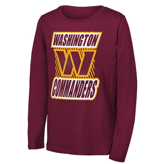 Youth Outerstuff Burgundy Washington Commanders Never Settle Long Sleeve T-Shirt