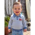 thumbnail image 3 of Miaouyo Boys Sweatshirt, Long Sleeve Striped Embroidery Fire Engine Hoodie Pullover, 3 of 9