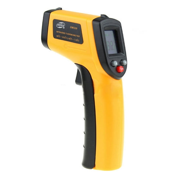 High Accuracy Non-Contact Laser Temperature Gun, Adjustable Emissivity for Cooking, Auto Maintenance, Home Repair, Winemaking, Appliances, Adapter Temperature Measurement