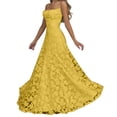 thumbnail image 2 of Xdegoge Robe Maxi Formelle pour Femmes Sans Manches à Encolure Carrée à Bretelles Spaghetti en Dentelle Florale Robes Élégantes Coupe Ajustée Soirée Fête Longues Robes Fluides Légères Été Vacances Invitée de Mariage Robes, 2 of 8