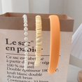 thumbnail image 1 of Banda para el cabello con perlas para primavera y verano que combina con el lavado facial, accesorios para el cabello, mechones de tela con pliegues en la parte superior y craneal alto para mujer,, 1 of 6