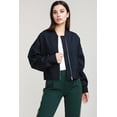 thumbnail image 5 of A2Y Women's Solid Heavy Siro Rayon Brushed Effect Bomber Jacket Navy S, 5 of 7