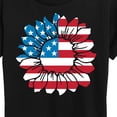 thumbnail image 3 of Instant Message - American Flag Sunflower  - Women's Short Sleeve Graphic T-Shirt, 3 of 6