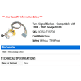 thumbnail image 2 of Turn Signal Switch - Compatible with 1984 - 1985 Dodge D100, 2 of 2