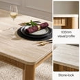 thumbnail image 4 of COLAMY 5-Piece Modern Dining Room Table Set, 63" Stone-Look Kitchen Table with 4 Upholstered Dining Chairs, Solid Wood Frame, Mid-Century Dining Furniture for Small Spaces, Beige, 4 of 14