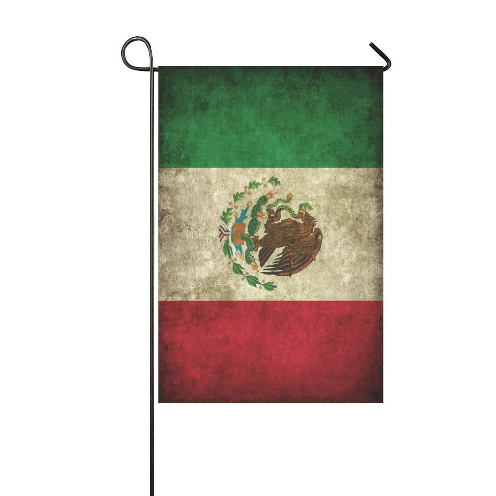MYPOP Grunge Mexican Flag Long Garden Flag Banner 12 x 18 inch by MYPOP