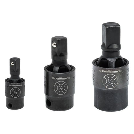 

GearWrench 84960 - 3-Piece 1/4 -1/2 Drive SAE Pinless Impact Universal Joint Adapter Set