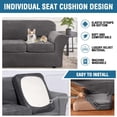 thumbnail image 5 of H.VERSAILTEX Stretch Velvet Arm Chair Slipcover, 2-Piece Elastic Furniture Protector, Fits 31–49 Inch Wide Armchair, Gray, 5 of 6