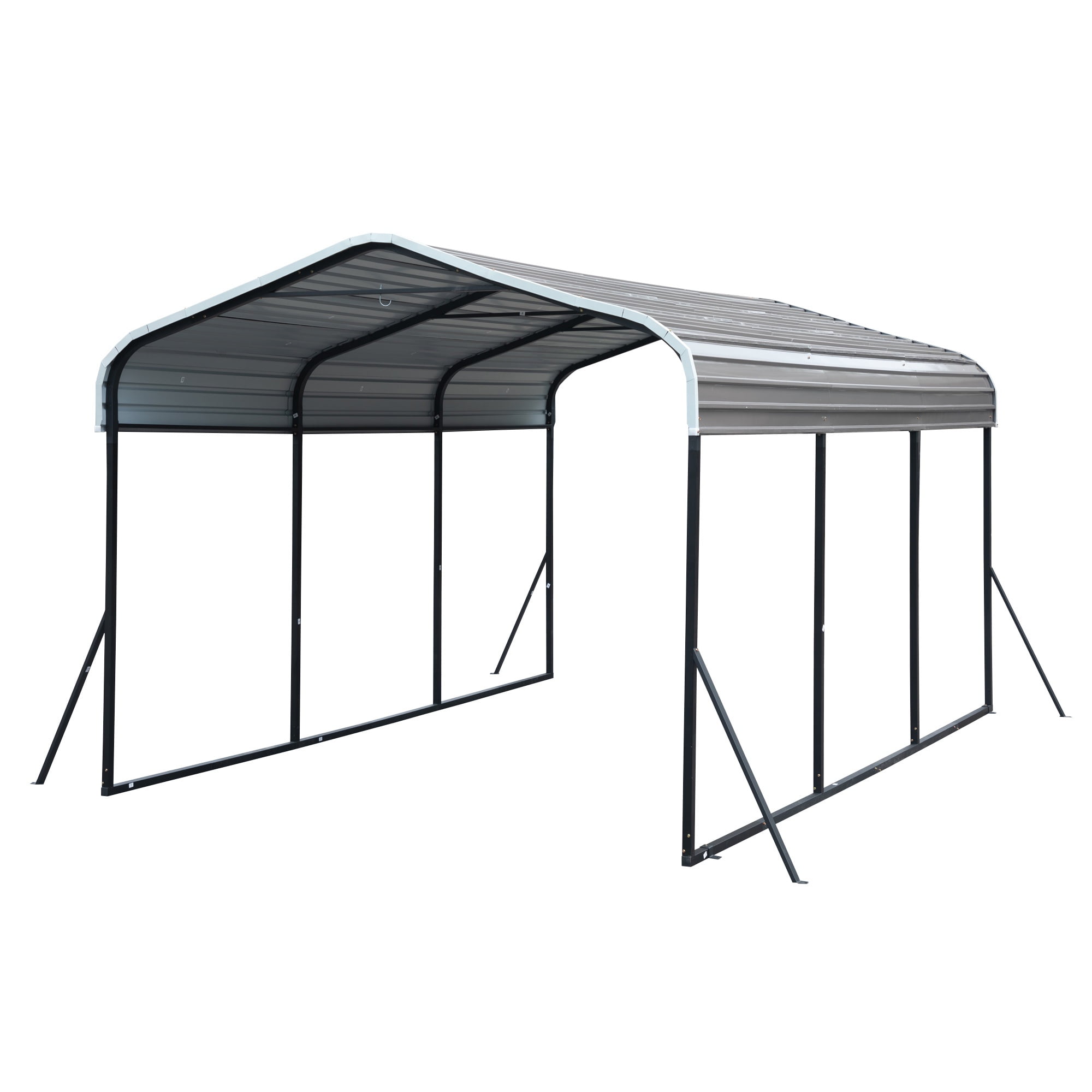 12 x 20ft Carport Galvanized Steel, Heavy Duty Carport Shelter for Outdoor, Weatherproof Roof, Car Boat Tractor ATV RV Shelter, 44MPH Near Gale Level