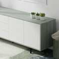 thumbnail image 3 of Atlas 78" x 28" Highboy Modern TV Stand Cabinet And Sideboard - Grey Frame, White Door/Drawers, Black Base, 3 of 8