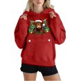 thumbnail image 6 of qucoqpe Women's Christmas Print Hooded Sweatshirt with Pocket, Long Sleeve Casual Pullover Hoodie, 6 of 6