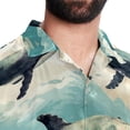 thumbnail image 5 of Whale Men's Printed Casual Button Down Short Sleeve Beach Shirts, 5 of 6
