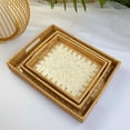 thumbnail image 6 of 1pcs Rattan Tea Tray Serving Tray Rectangular Woven Basket Tray Natural Wicker Decorative Serving Baskets for Organizing Tabletop Kitchen Counter,Rattan Tea Tray,Medium,White, 6 of 6