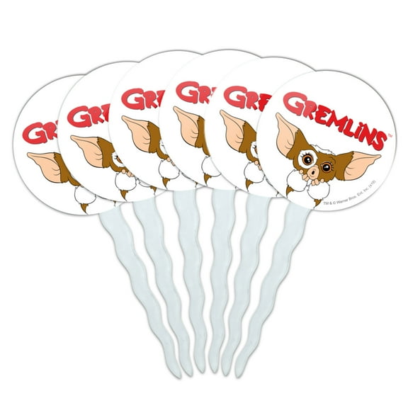Gremlins Gizmo Logo Cupcake Picks Toppers Decoration Set of 6