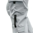thumbnail image 4 of Cargo Pants for Men Tapered Leg Relaxed Drawstring Elastic Waist Jogger Trousers Multi Pockets Casual Solid Comfort Loose Outdoor Athletic Hiking Pant, 4 of 4