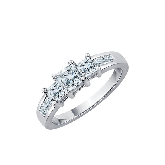 KATARINA Princess Cut Diamond Engagement Ring in 10K Gold (1 cttw, H-I, I3)