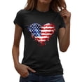 thumbnail image 3 of Pxxlle Fourth of July Shirts for Women Funny USA Flag Graphic Tees Patriotic Short Sleeve T Shirts Independence Day Crewneck Tshirt S, 3 of 8