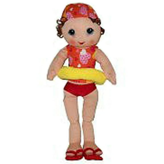 You and Me Summertime Friends Rag Doll ~ Brunette in Red and Orange Suit ~ 15 inch Rag Doll