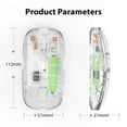 thumbnail image 5 of Ratón Inalámbrico Transparente de 2,4 G, Recargable por USB, con Bluetooth, Ergonómico, para Juegos, para PC, Portátil, Escritorio, Modo Dual, Silencioso, 5 of 5
