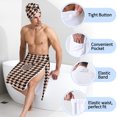 thumbnail image 5 of Colevkie Men's 2 Pieces Wearable Bath Towel Set Bath Skirt & Towel Soft Quick Drying Absorbent Beach Towel Bathroom Towel Spa Hotel Sauna Portable Printed Retro Style Pattern, 5 of 7
